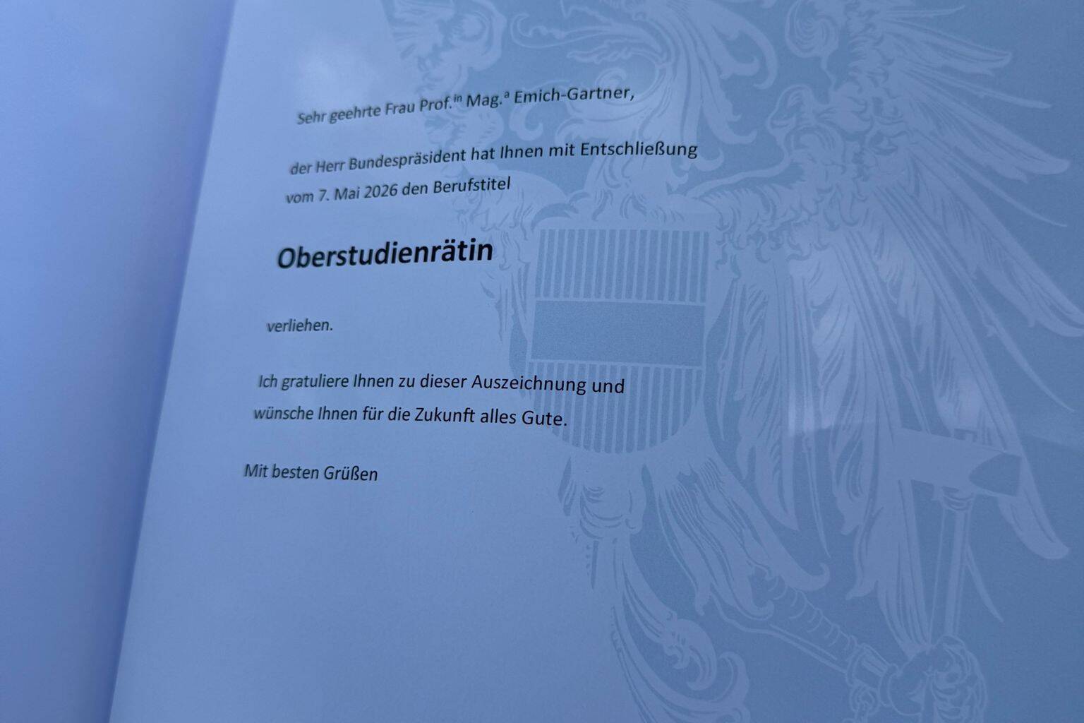 Titel-Verleihung Prof. Emich-Gartner